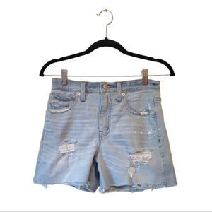 Madewell Posey Light Wash Denim High Waist Cutoff Shorts